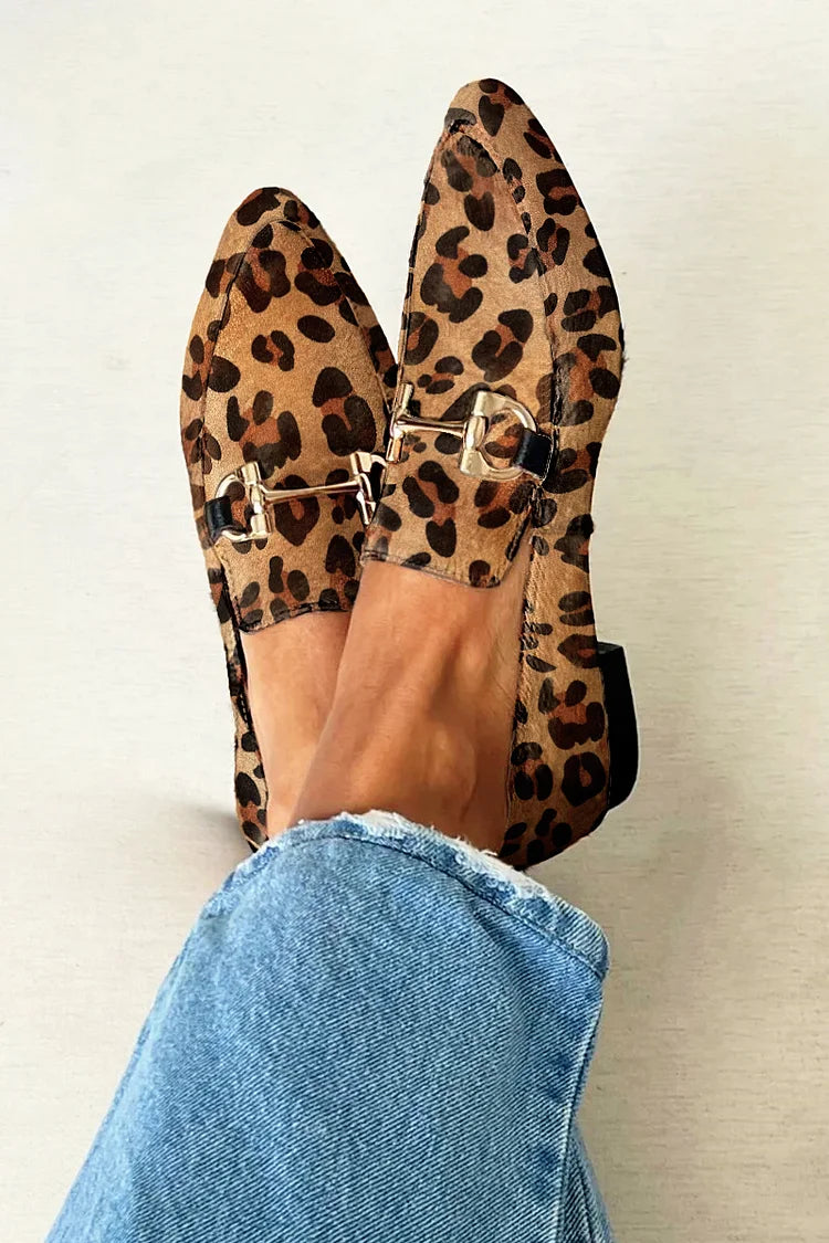 Gia - Eleganckie Mokasyny w Lwią Cętkę