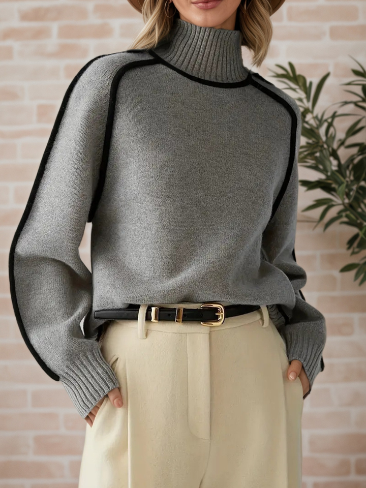 Donna | Elegancki Sweter z Wysokim Kołnierzem