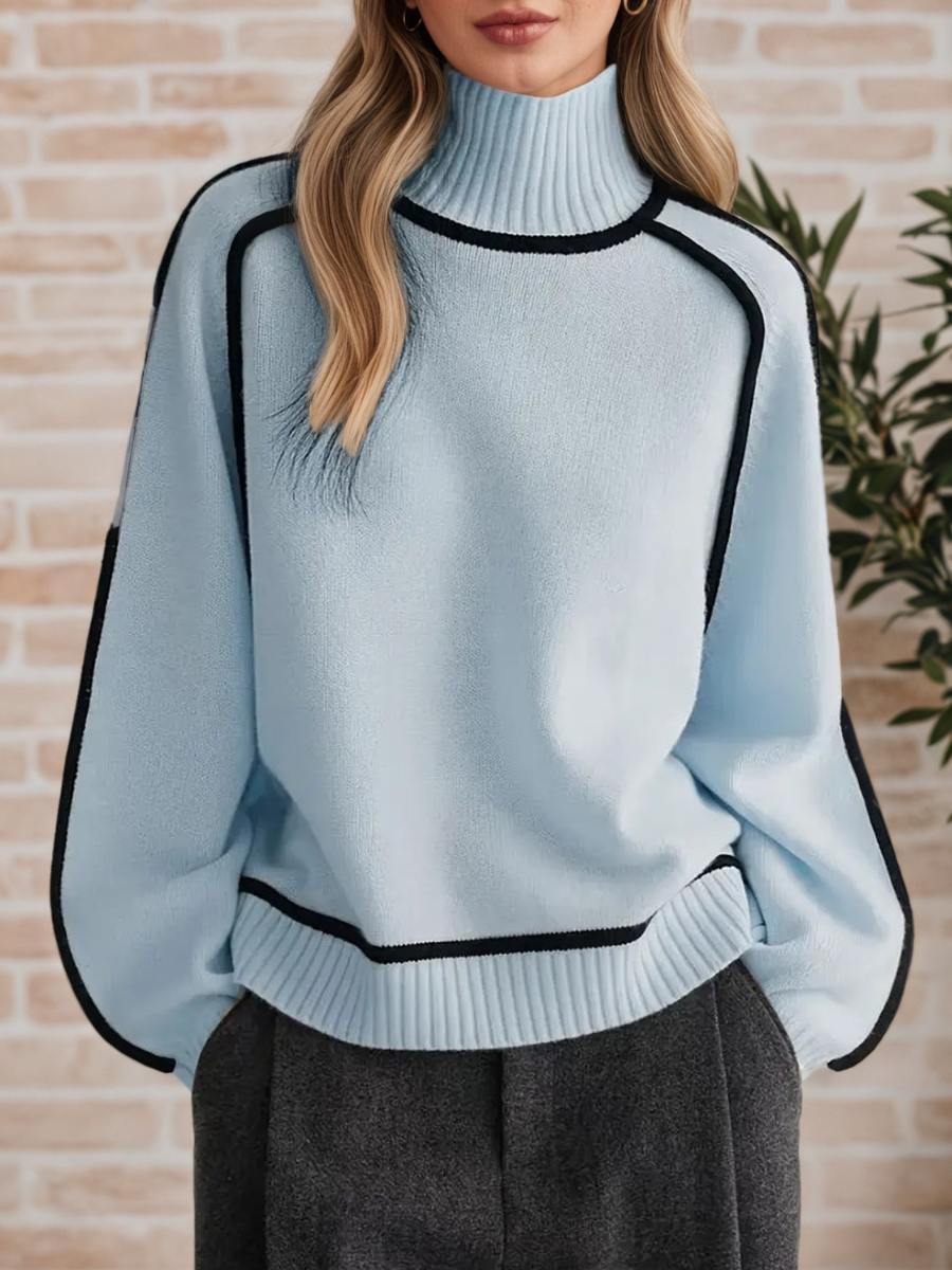 Donna | Elegancki Sweter z Wysokim Kołnierzem