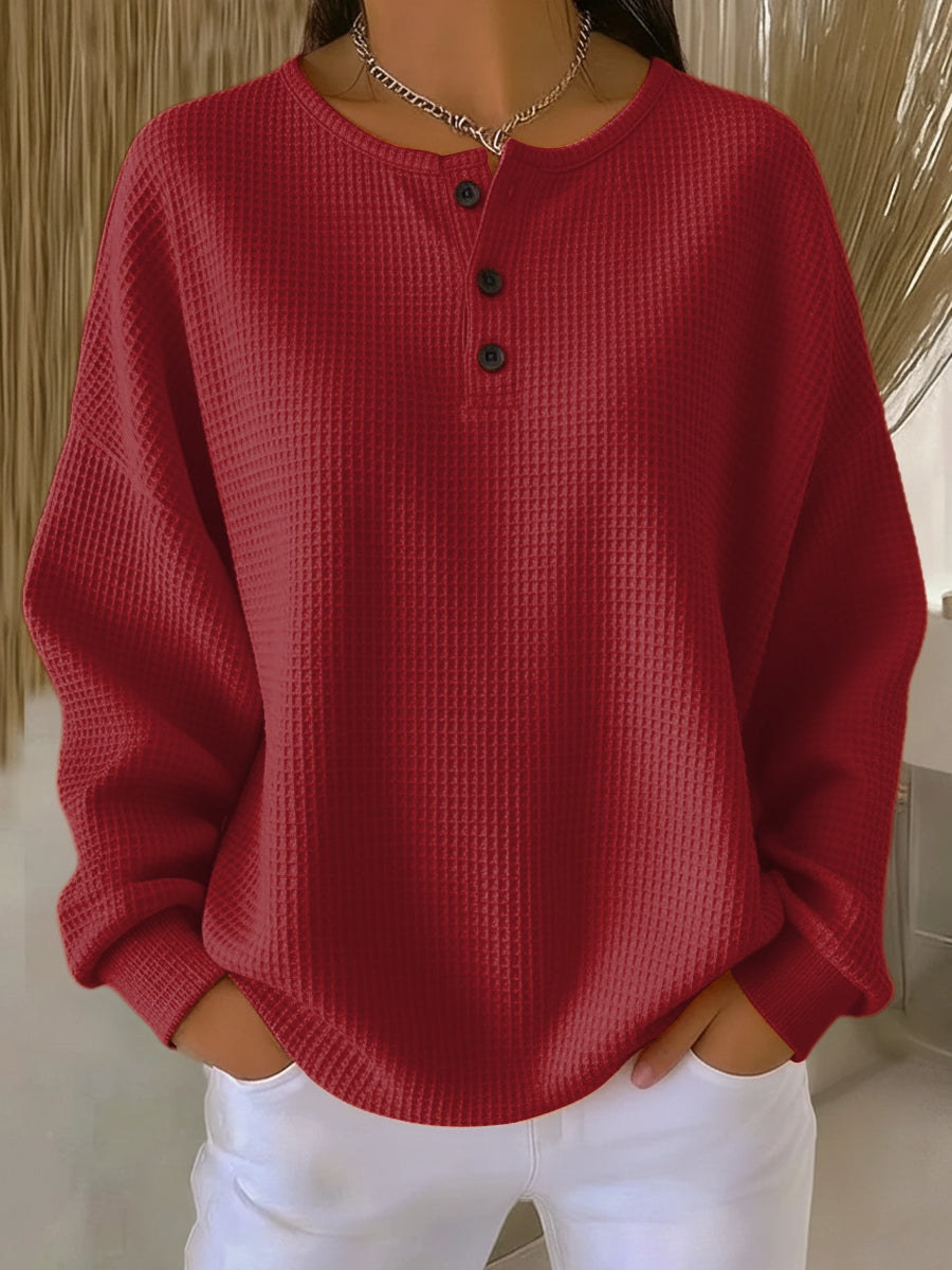 Milagros | Sweter Henley Gaufré