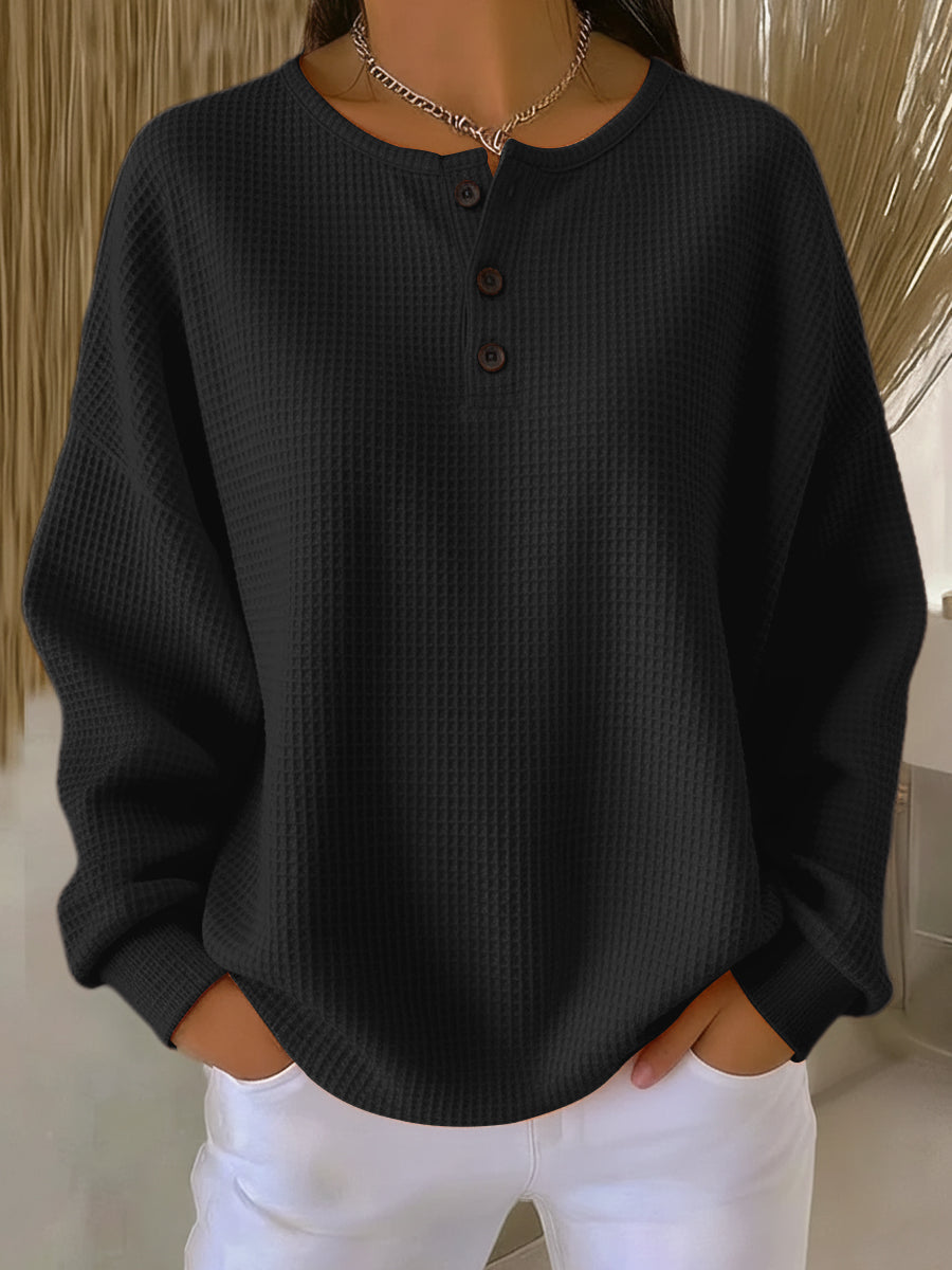 Milagros | Sweter Henley Gaufré