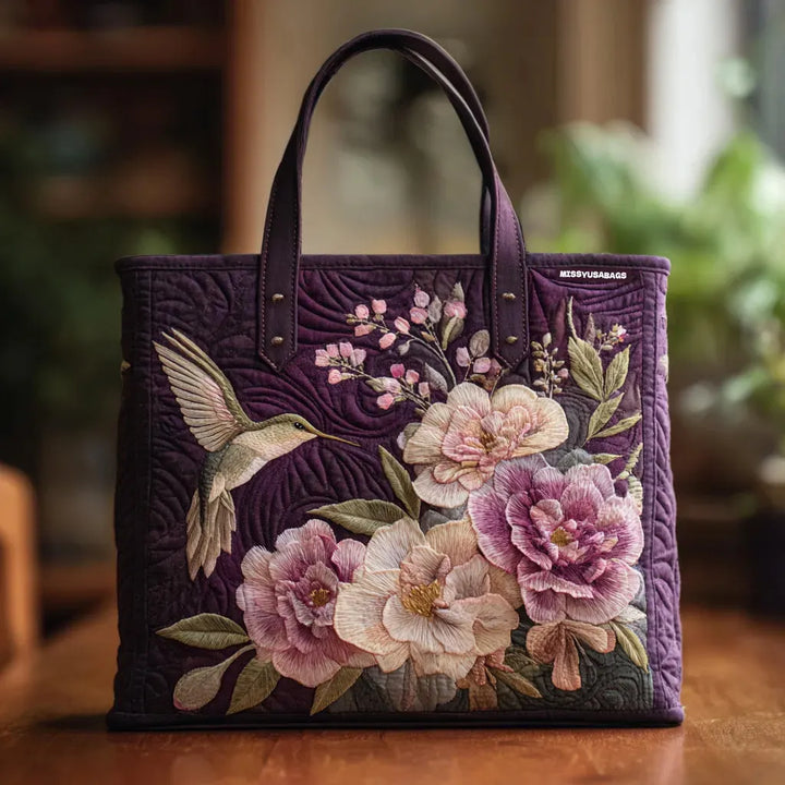 Torba tote z wyściółką - Koliber i Orchidee