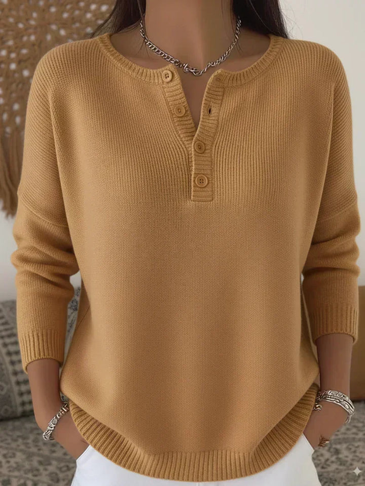 Elena | Sweter z Guzikami Henley
