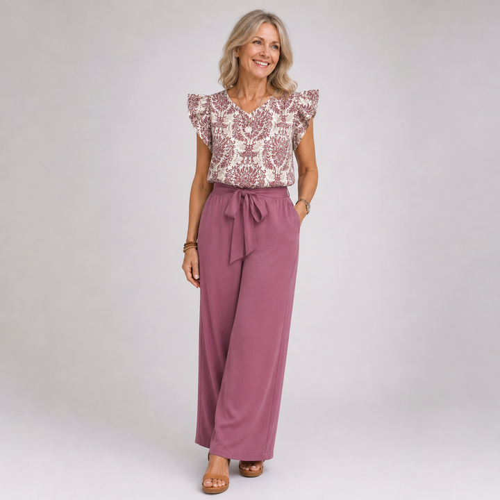 Amelia | Elegancki Zestaw Dwu Częściowy w Wzór Paisley