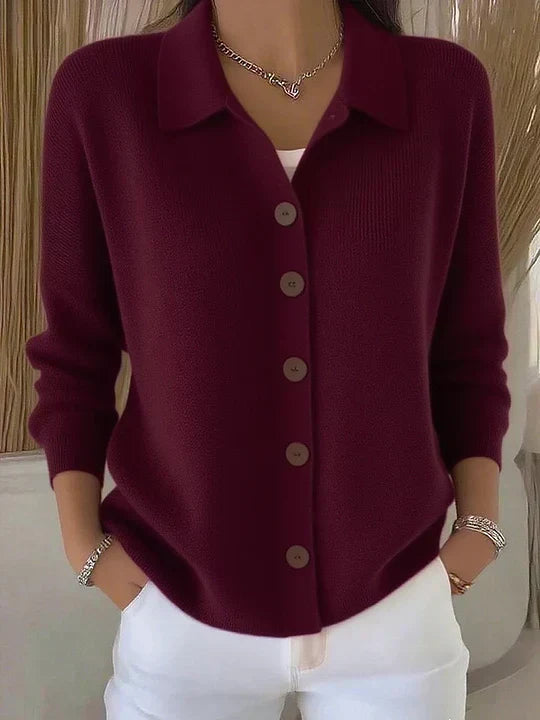 Josefina | Sweter z Kołnierzem i Guzikami