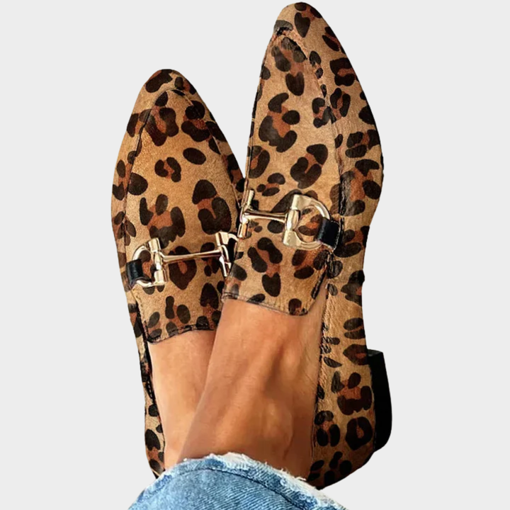 Gia - Eleganckie Mokasyny w Lwią Cętkę