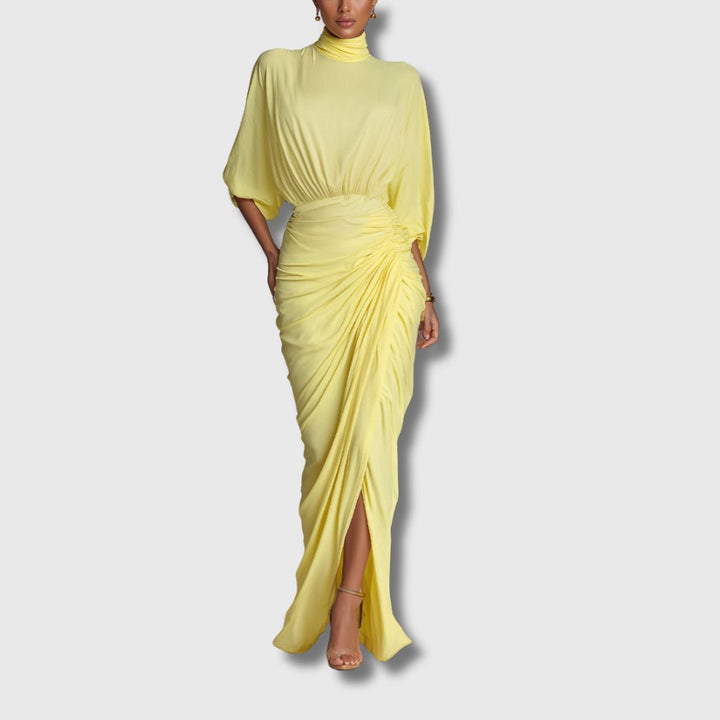 Diana – Elegancka żółta sukienka maxi