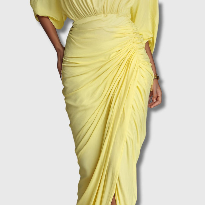 Diana – Elegancka żółta sukienka maxi