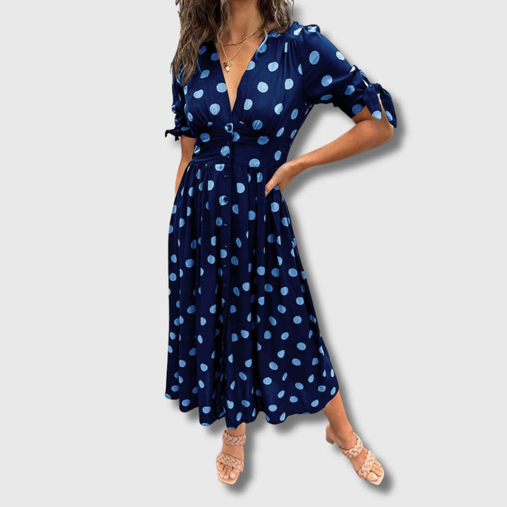Monique – Sukienka vintage w kropki dla kobiet