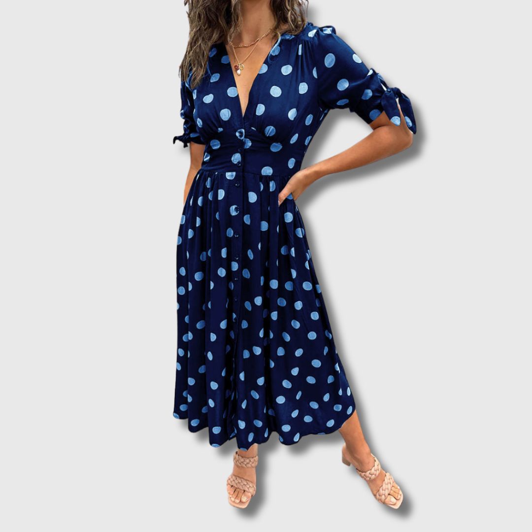 Monique – Sukienka vintage w kropki dla kobiet