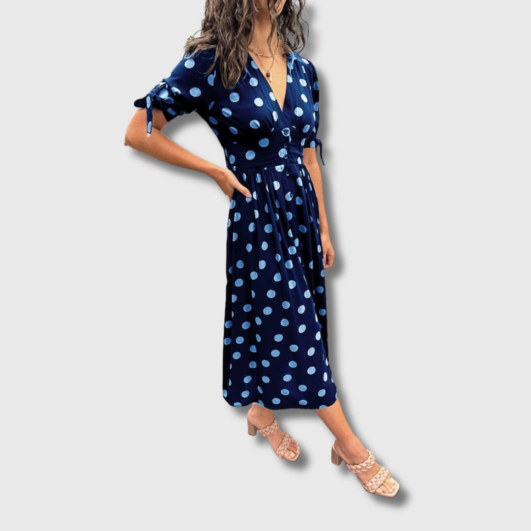 Monique – Sukienka vintage w kropki dla kobiet
