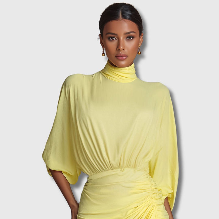 Diana – Elegancka żółta sukienka maxi