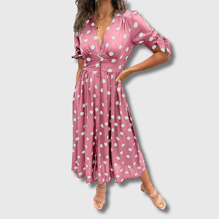 Monique – Sukienka vintage w kropki dla kobiet