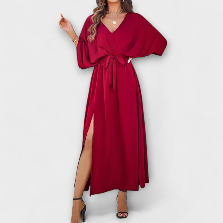 Sabrina – Elegancka sukienka maxi z dekoltem w serek