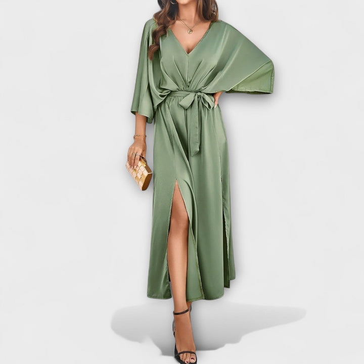 Sabrina – Elegancka sukienka maxi z dekoltem w serek