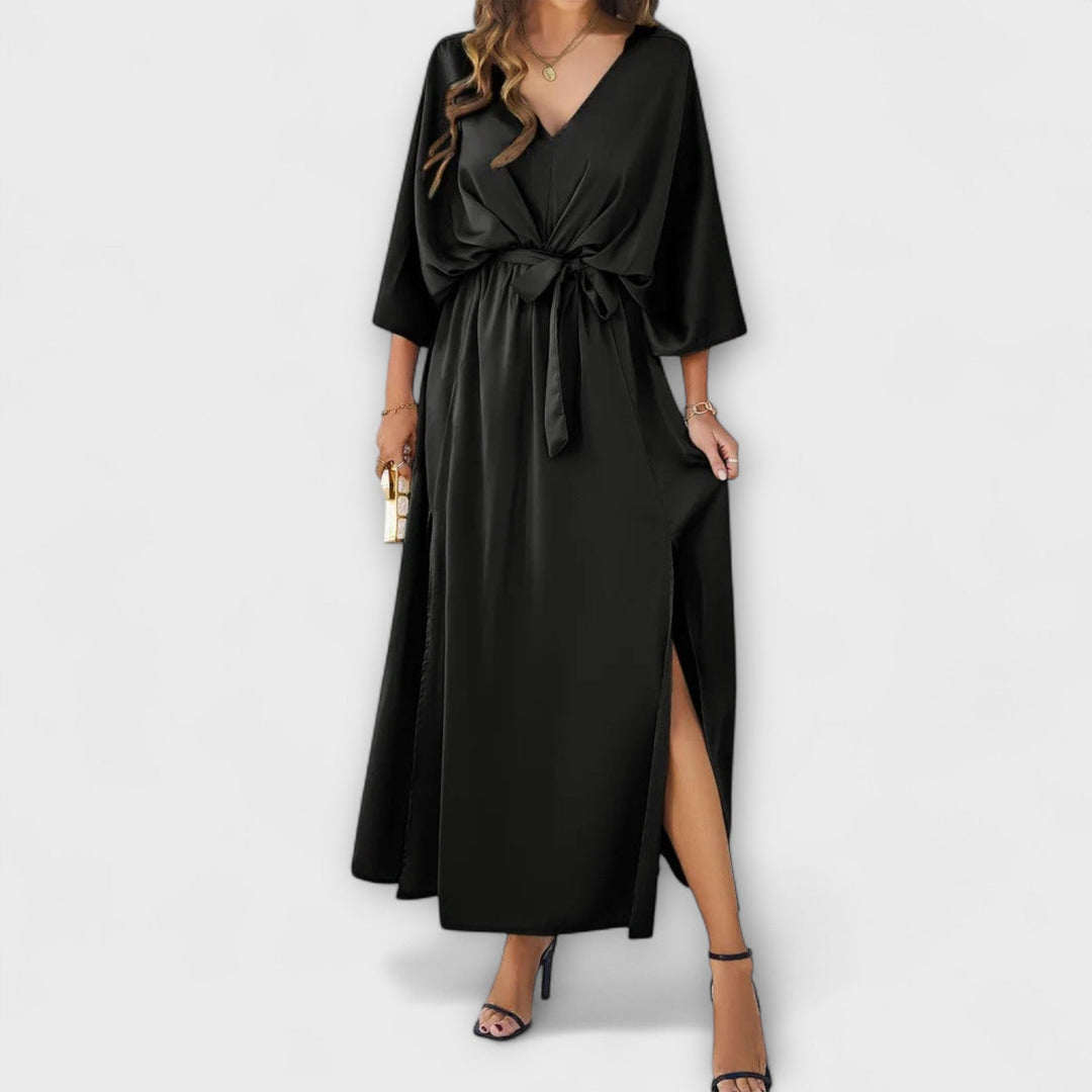 Sabrina – Elegancka sukienka maxi z dekoltem w serek