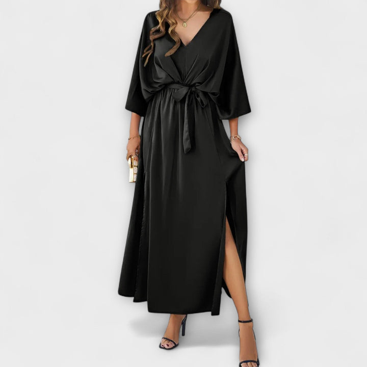 Sabrina – Elegancka sukienka maxi z dekoltem w serek