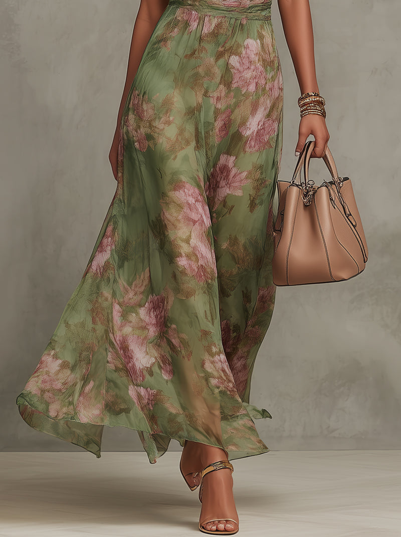 Sophie – Elegancka Sukienka Maxi Kwiatowa