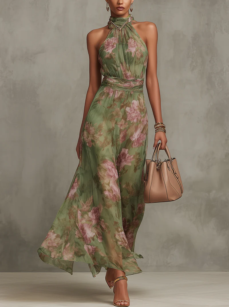 Sophie – Elegancka Sukienka Maxi Kwiatowa