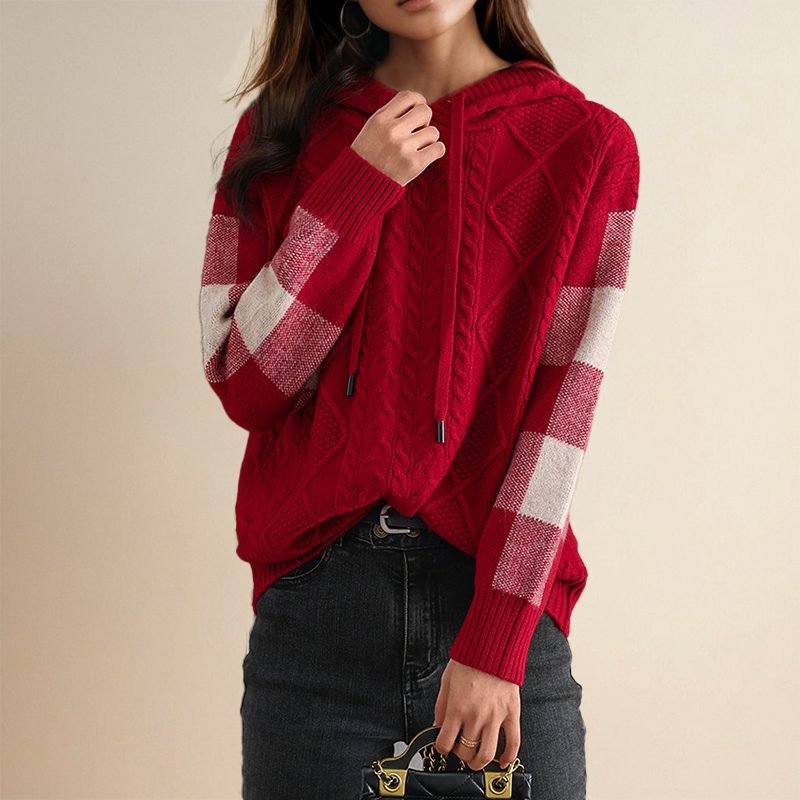 Emily | Sweter z Kapturem Pleciony