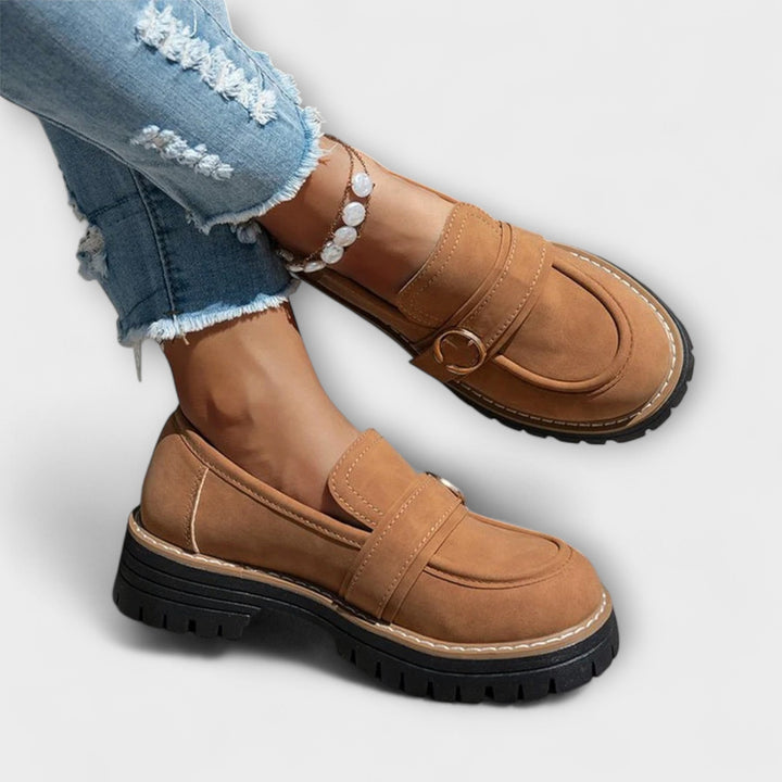 Lora™ | Mokasyny Casual z Okrągłym Noskiem