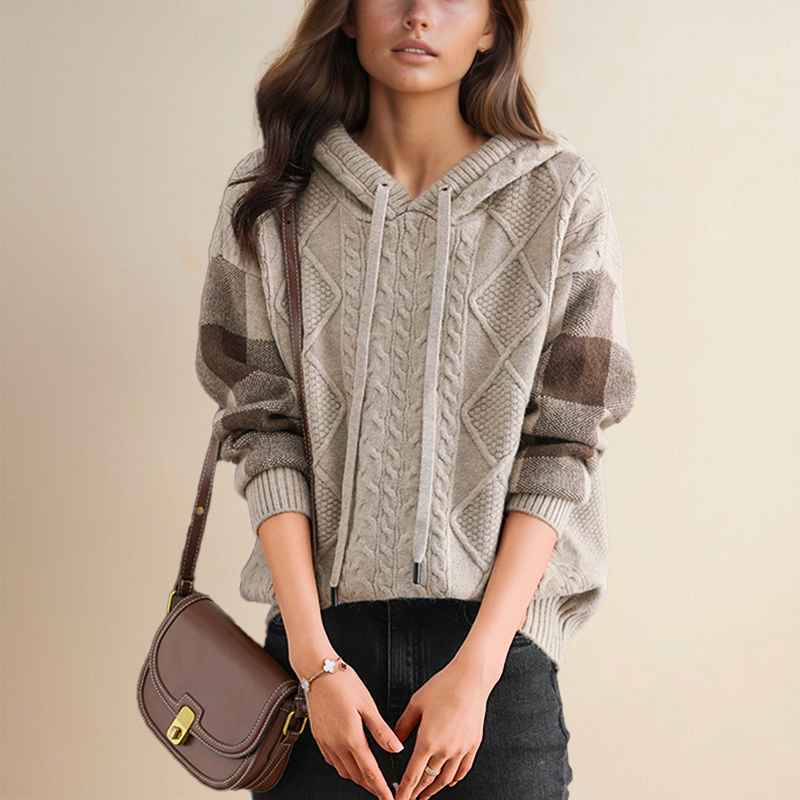 Emily | Sweter z Kapturem Pleciony