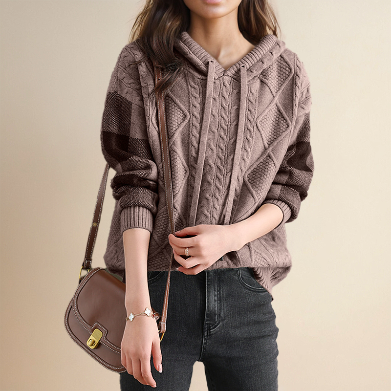 Emily | Sweter z Kapturem Pleciony