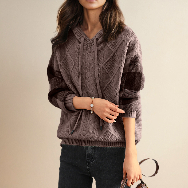 Emily | Sweter z Kapturem Pleciony