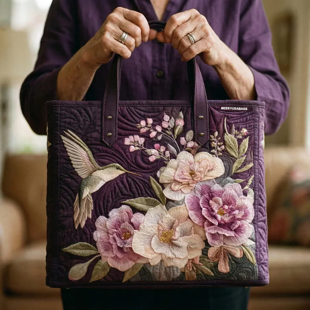 Torba tote z wyściółką - Koliber i Orchidee