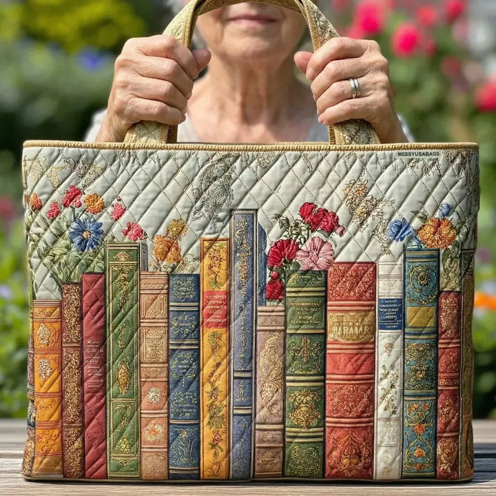 Torba tote pikowana - Bibliothèque Enchantée