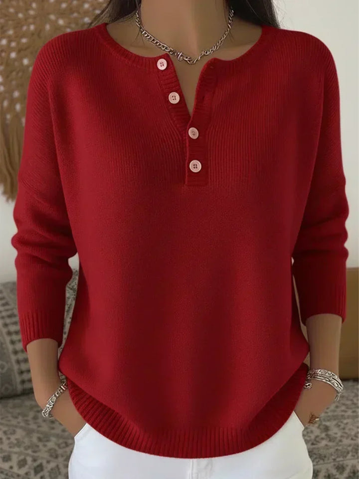 Elena | Sweter z Guzikami Henley