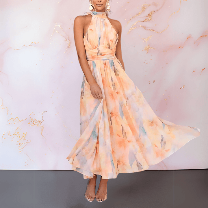 Esther - Elegancka sukienka akwarelowa